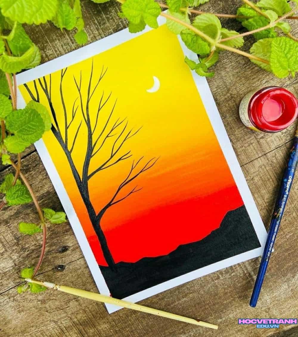 vẽ tranh màu nước đẹp xinh