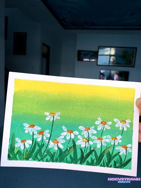 vẽ tranh màu nước loang màu