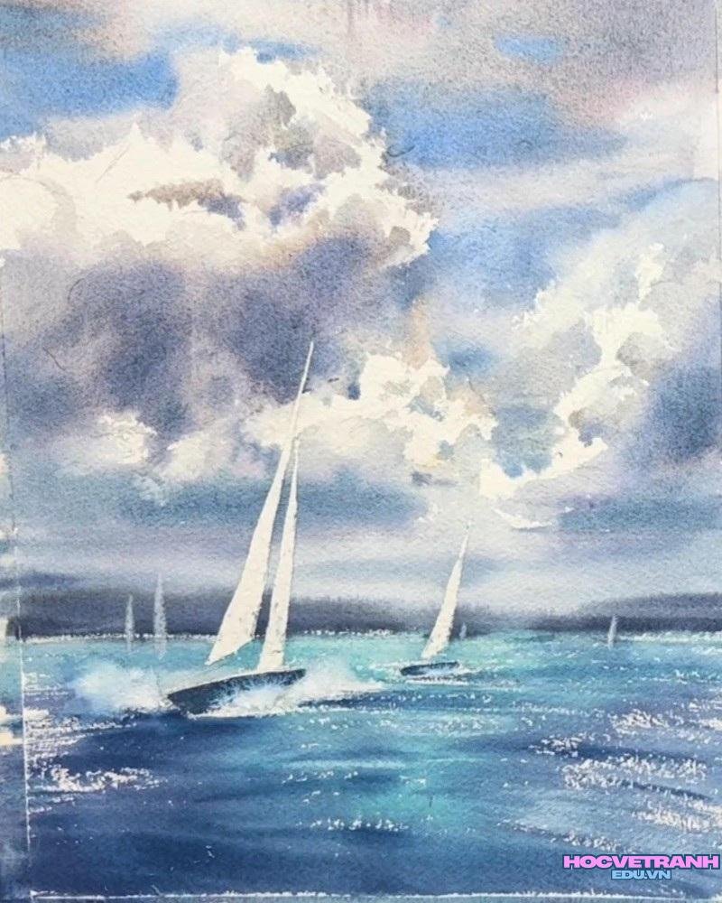 vẽ tranh màu nước phong cảnh