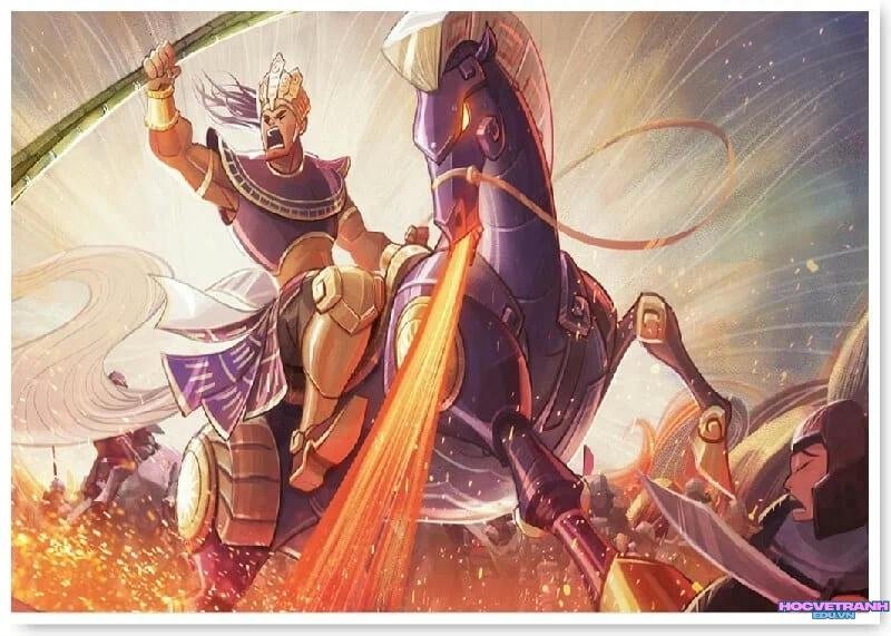 vẽ tranh minh họa thánh gióng đẹp