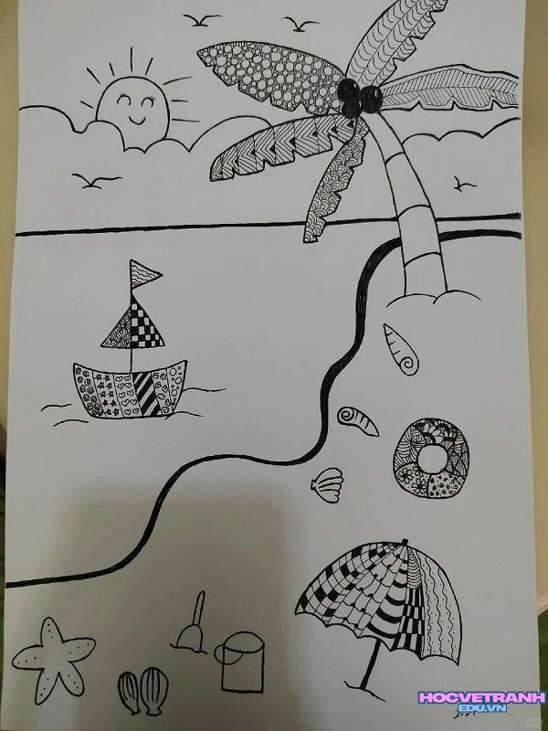 vẽ tranh mùa hè chill