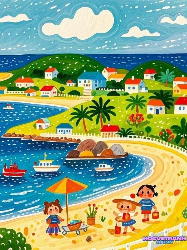 vẽ tranh mùa hè của em