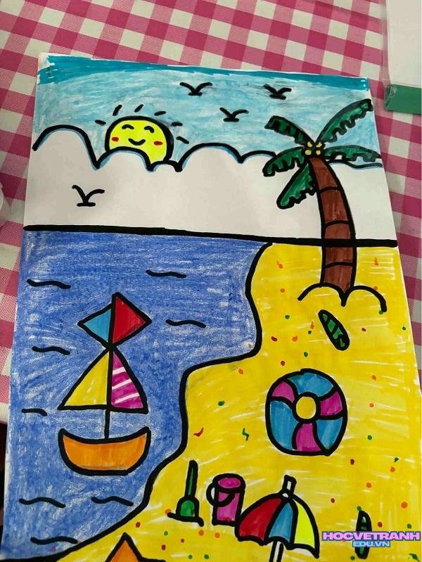 vẽ tranh mùa hè đơn giản