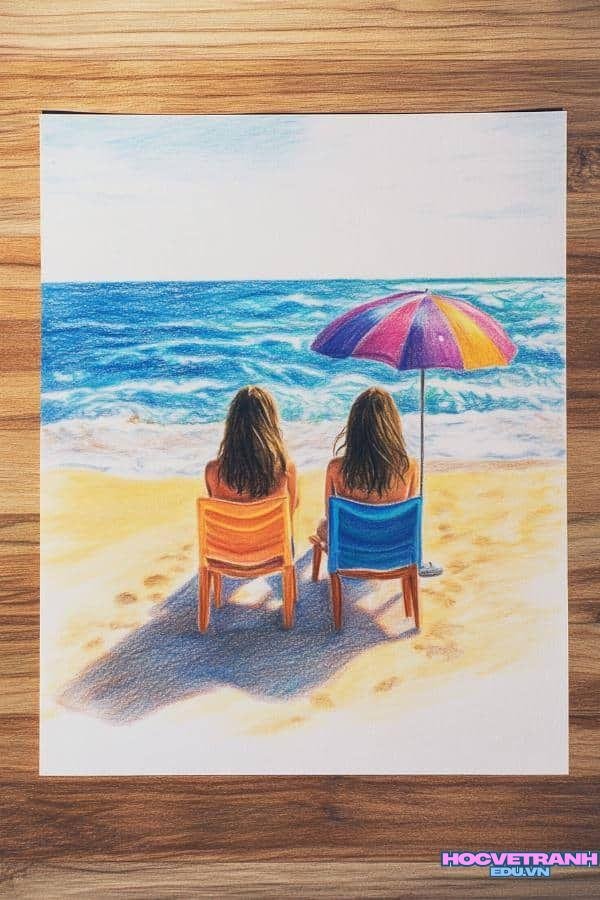 vẽ tranh mùa hè vui chơi