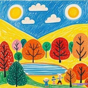 80 + Mẫu vẽ tranh mùa thu đơn giản, nhẹ nhàng nhất