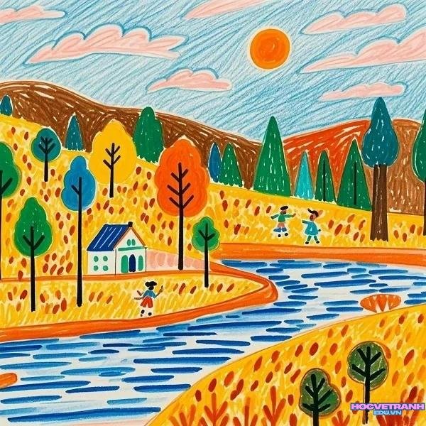 vẽ tranh mùa thu đơn giản lớp 3