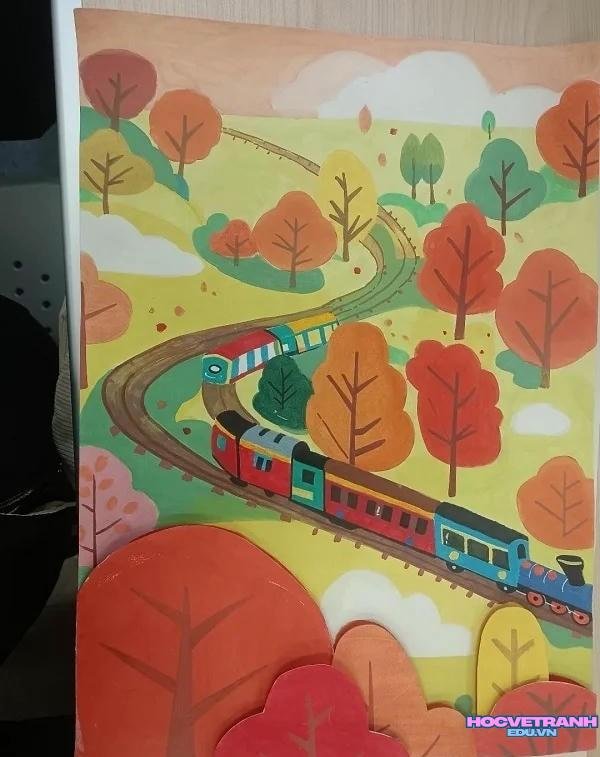 vẽ tranh mùa thu hoạch đơn giản lớp 5