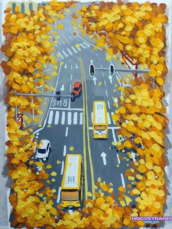 vẽ tranh mùa thu hoạch đơn giản