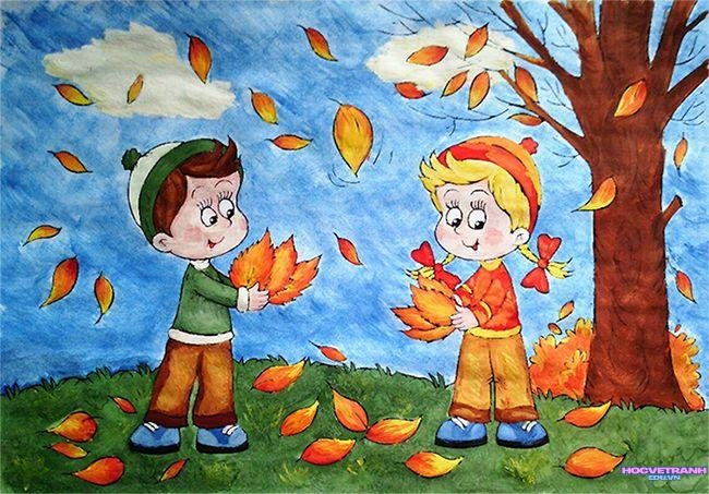 vẽ tranh mùa thu nhẹ nhàng