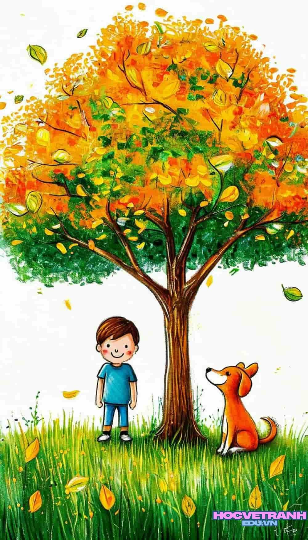 vẽ tranh mùa thu trong sáng
