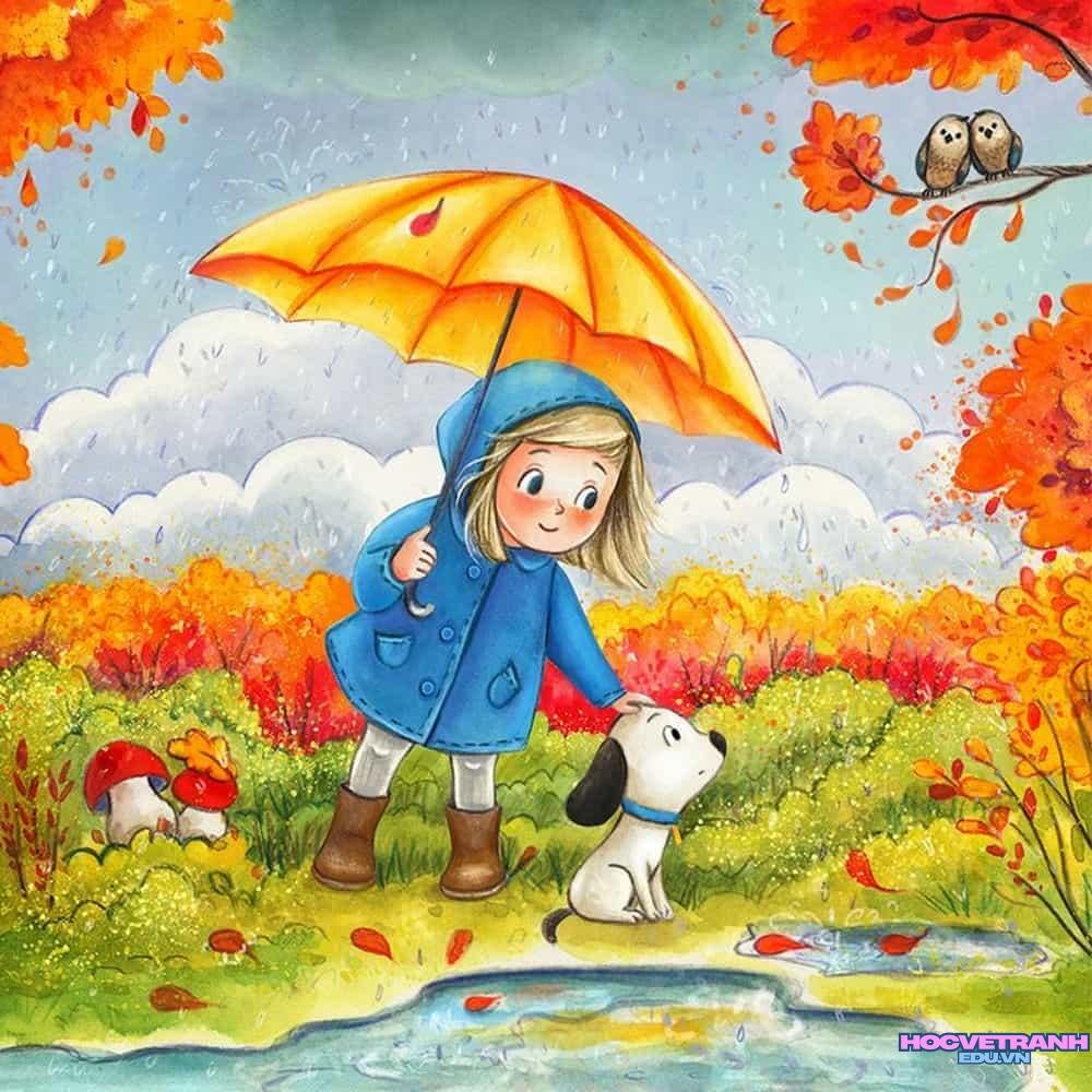 vẽ tranh mùa thu yên bình