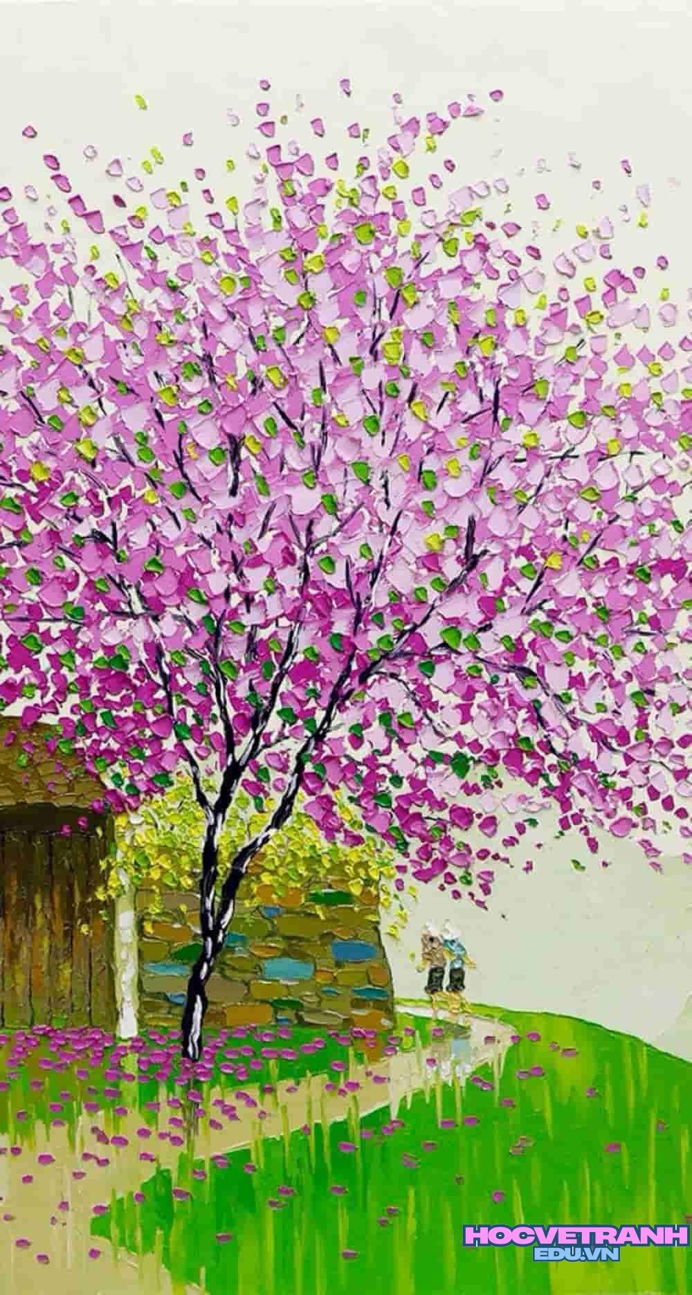 vẽ tranh mùa xuân ấm áp