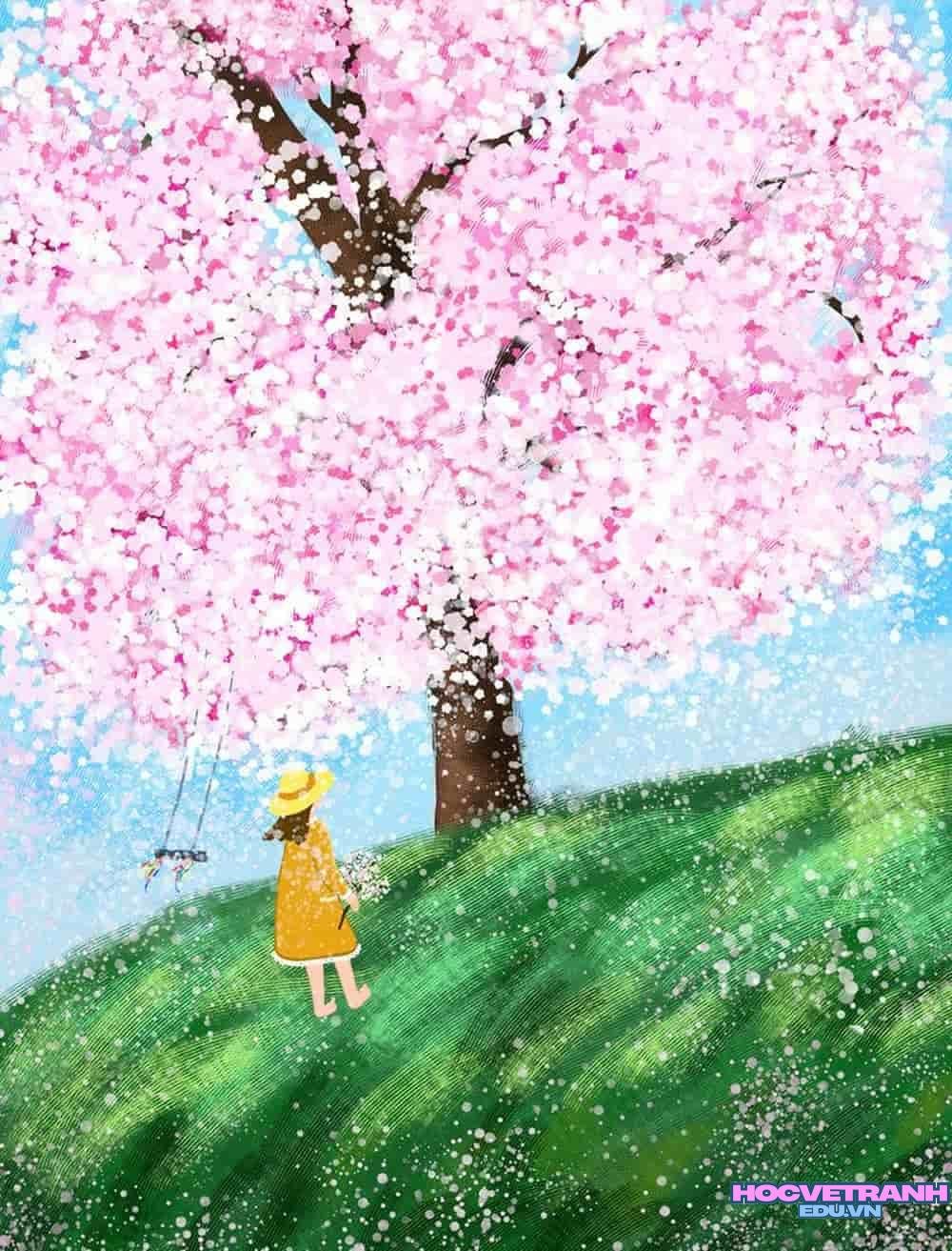 vẽ tranh mùa xuân đón tết