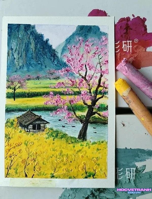 vẽ tranh mùa xuân hd