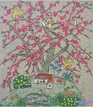 vẽ tranh mùa xuân ngày tết