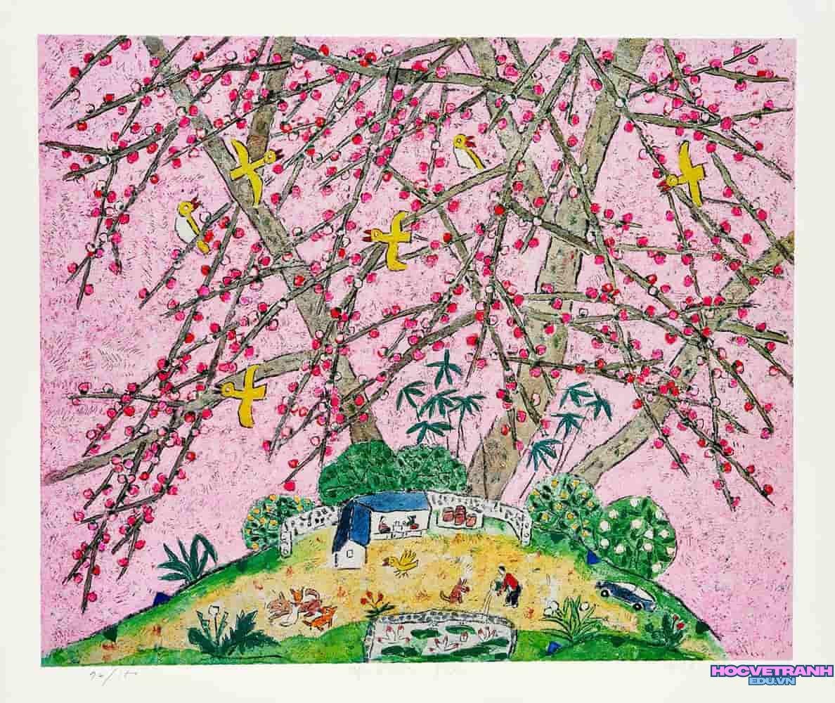 vẽ tranh mùa xuân rực rỡ