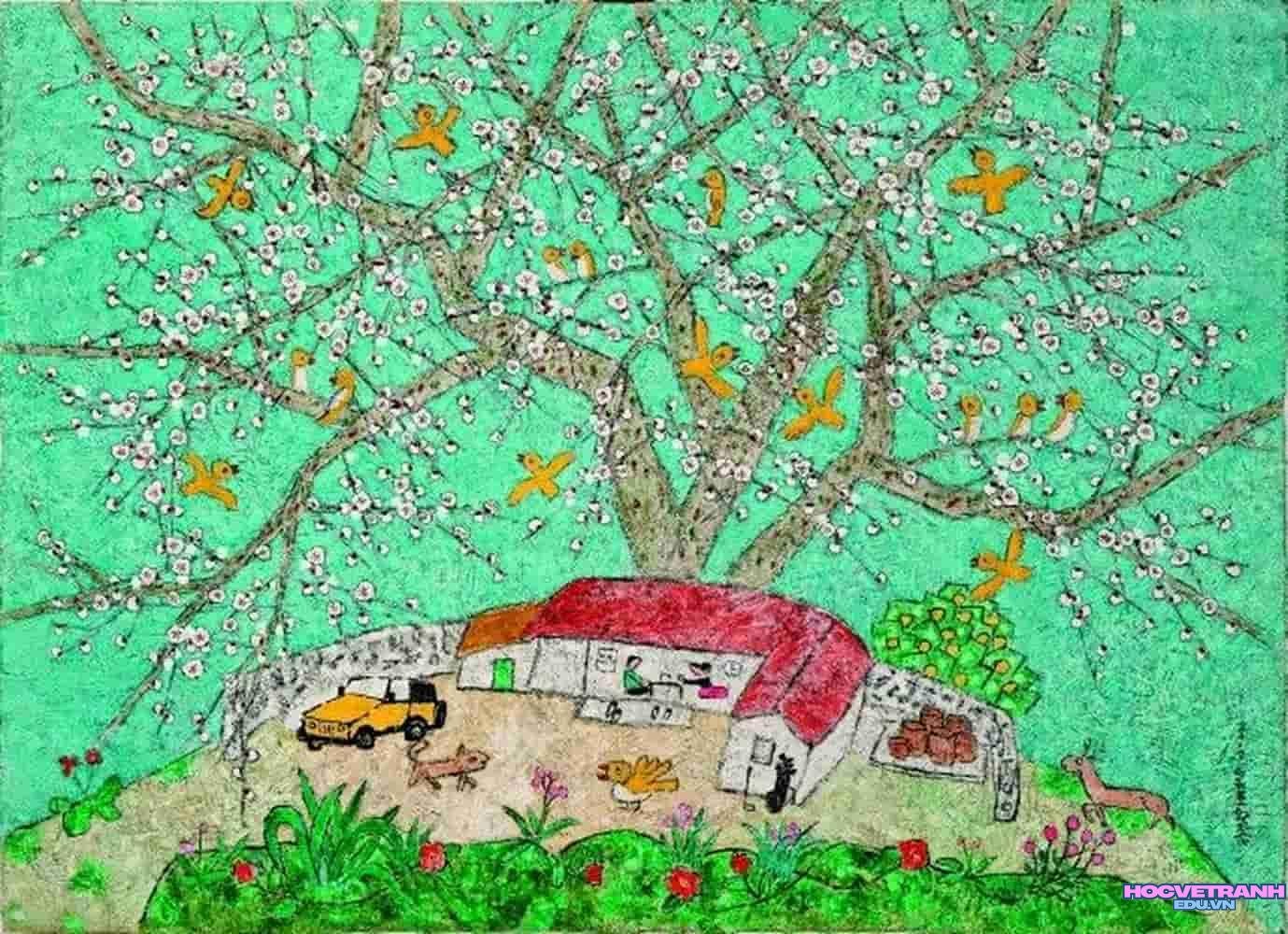 vẽ tranh mùa xuân vui tươi