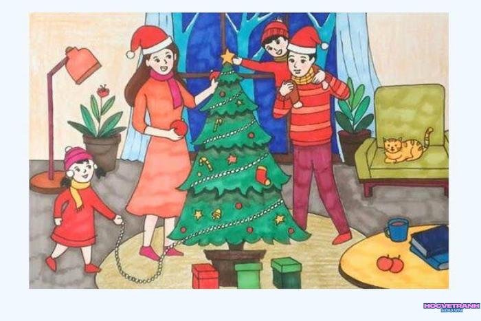 vẽ tranh mừng giáng sinh