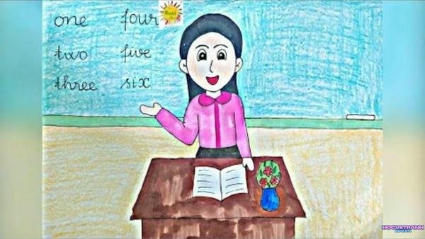 vẽ tranh nghề nghiệp nghề giáo