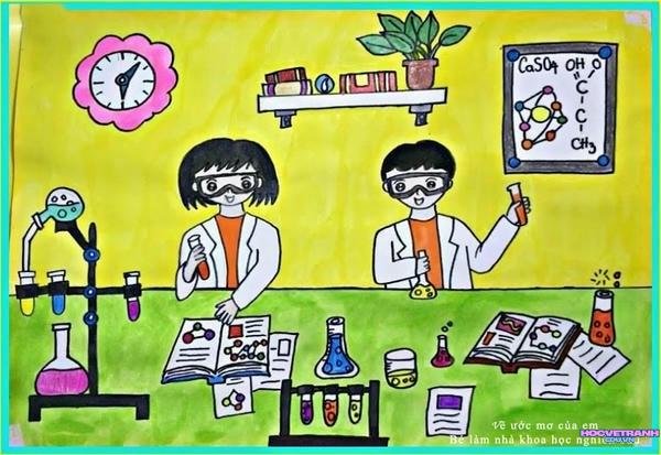 vẽ tranh nghề nghiệp nhà khoa học