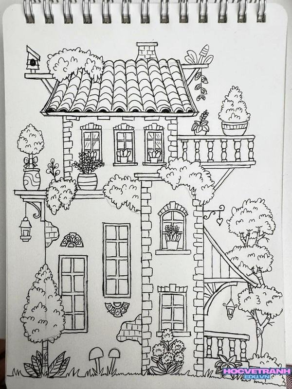 vẽ tranh ngôi nhà hot