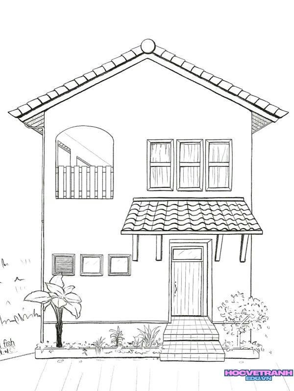vẽ tranh ngôi nhà mơ ước
