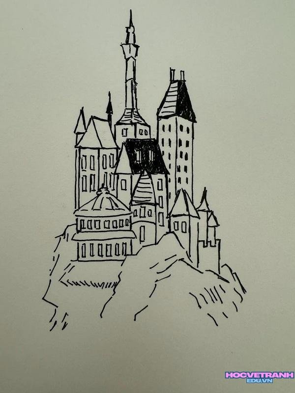 vẽ tranh ngôi nhà tập tô