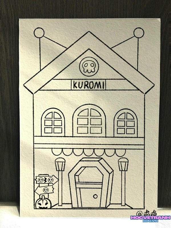 vẽ tranh ngôi nhà