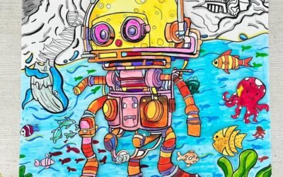 vẽ tranh nhặt rác