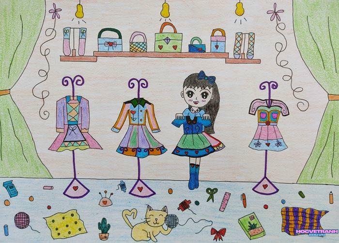 vẽ tranh thiết kế thời trang