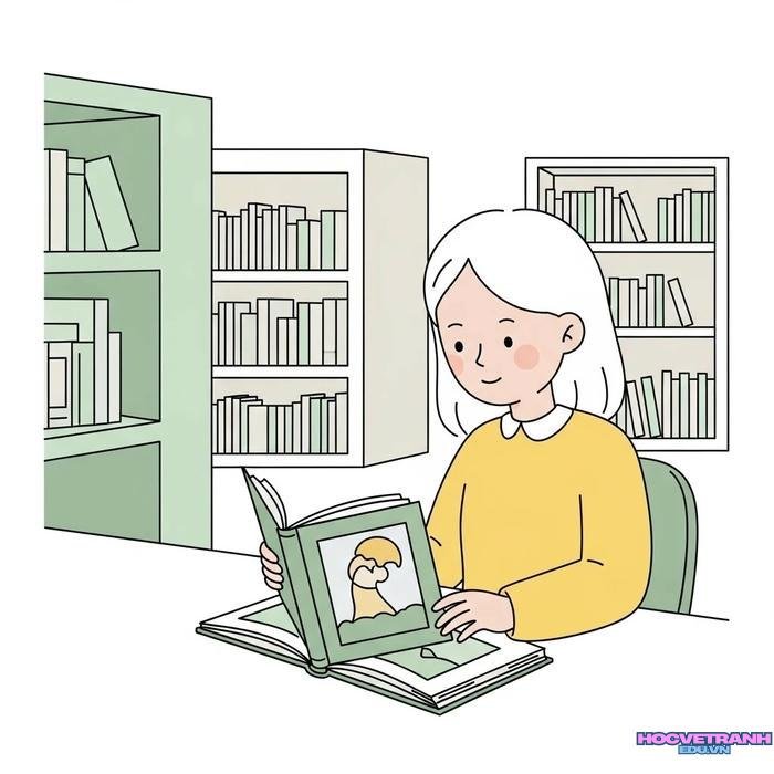 vẽ tranh thư viện