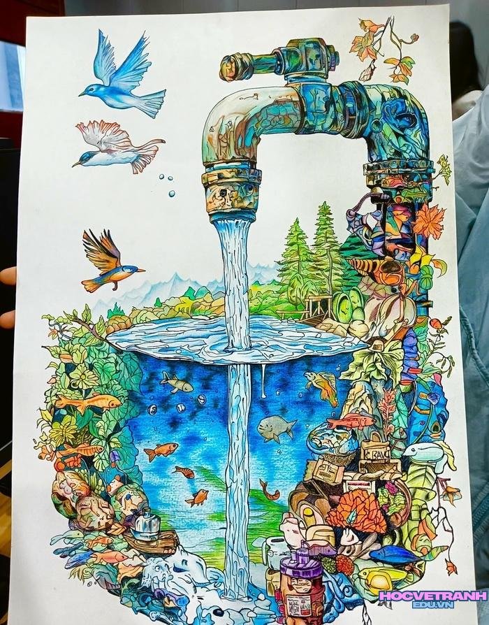 vẽ tranh tiết kiệm nước