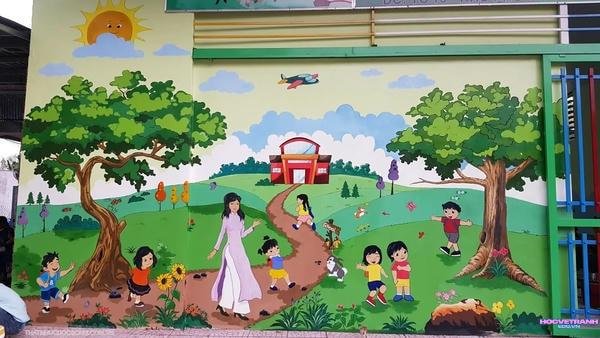 vẽ tranh tường mầm non đẹp nhất