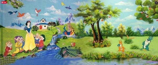 vẽ tranh tường mầm non