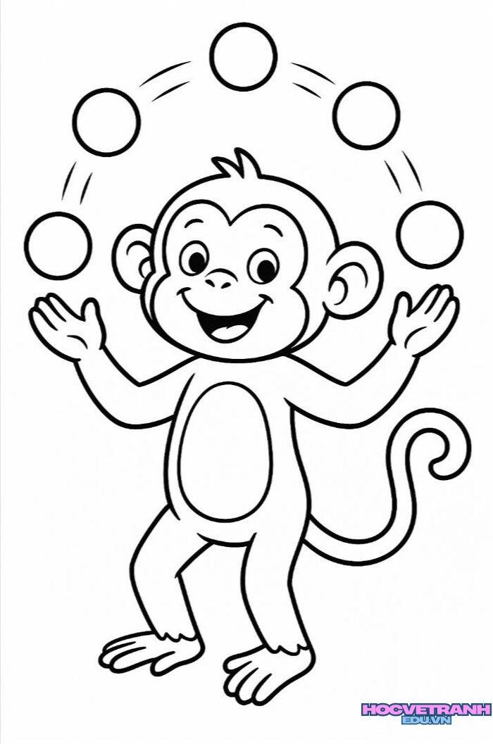 ảnh tranh tô màu con khỉ cực đẹp