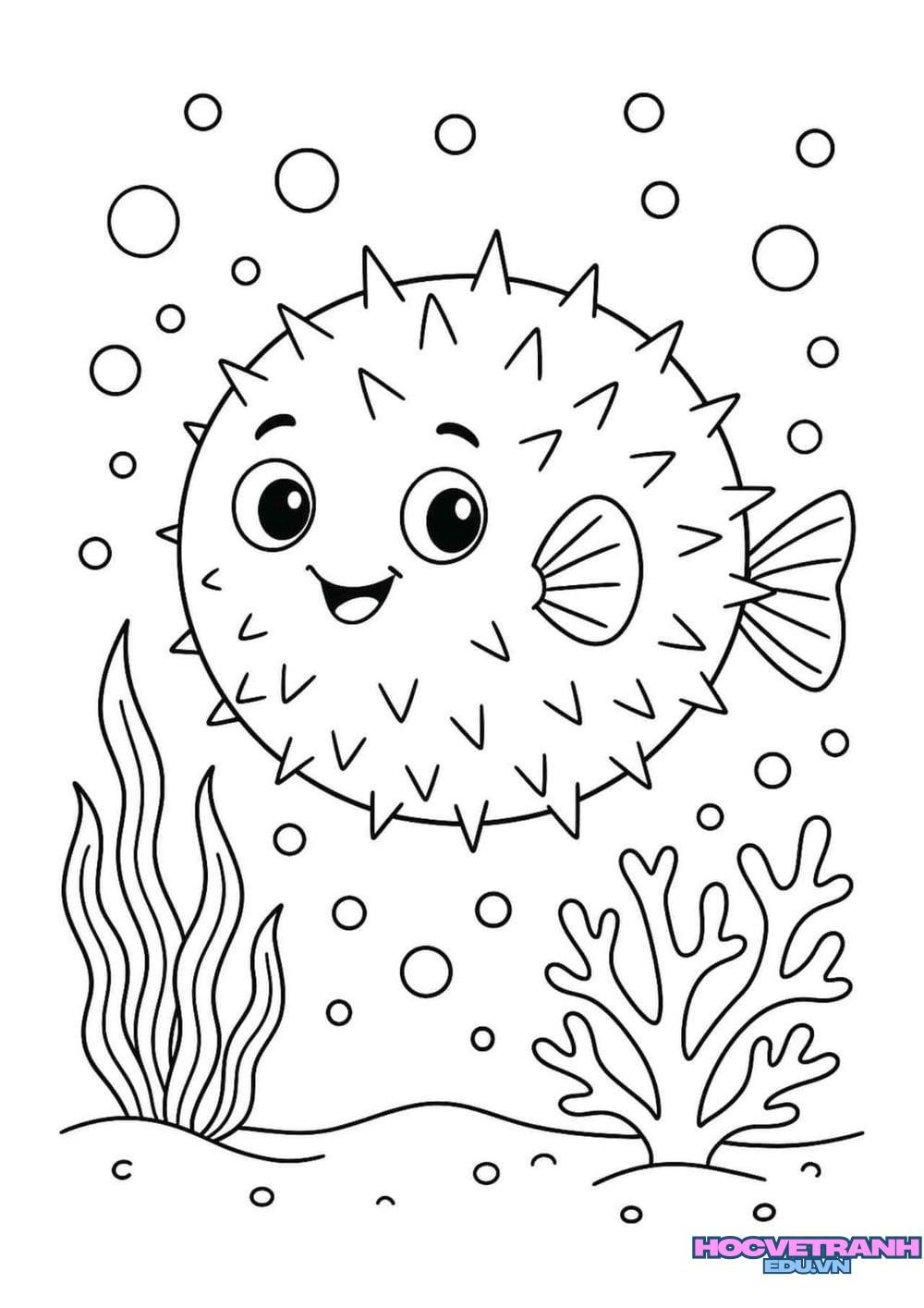 tranh tô màu con cá dễ vẽ