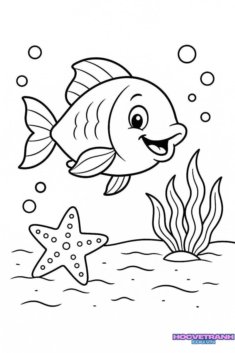 tranh tô màu con cá đẹp