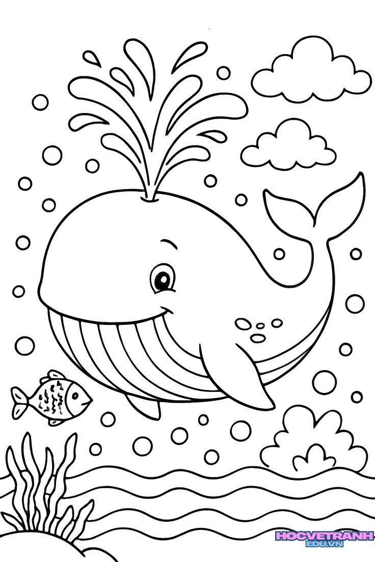 tranh tô màu con cá đơn