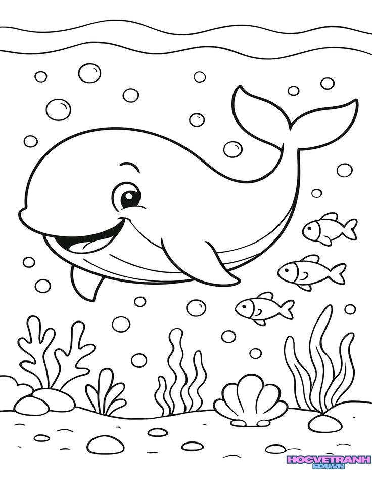 tranh tô màu con cá xinh