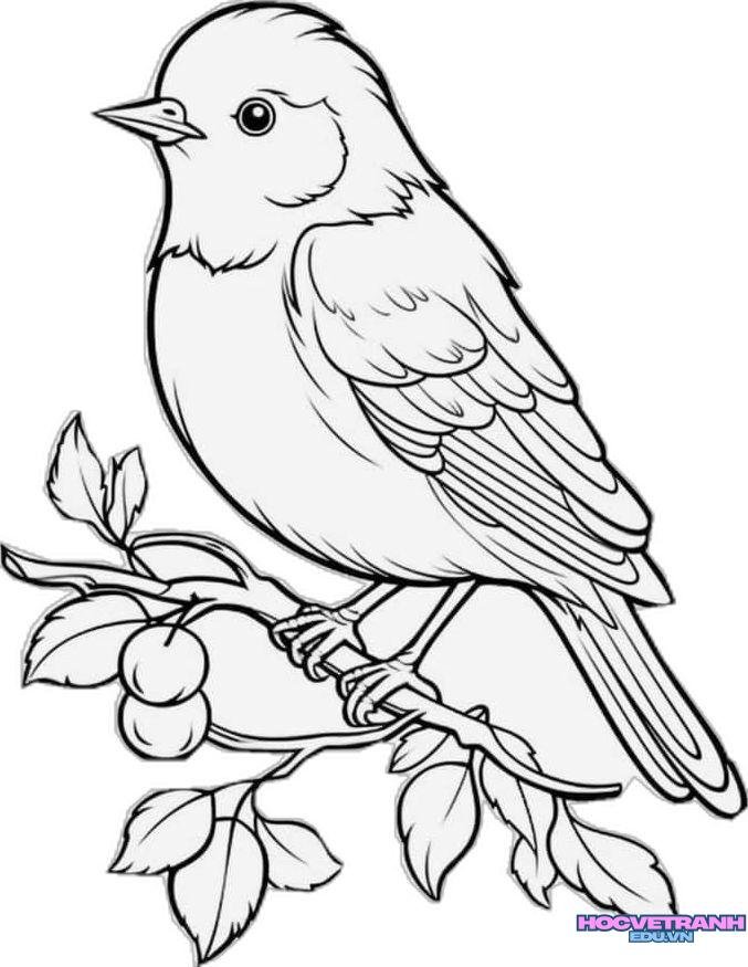 tranh tô màu con chim dễ vẽ