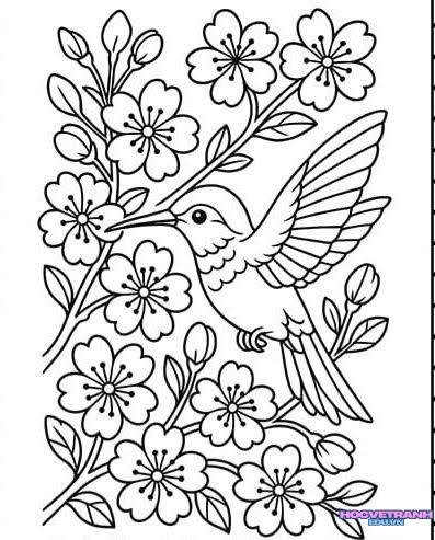 tranh tô màu con chim nhỏ