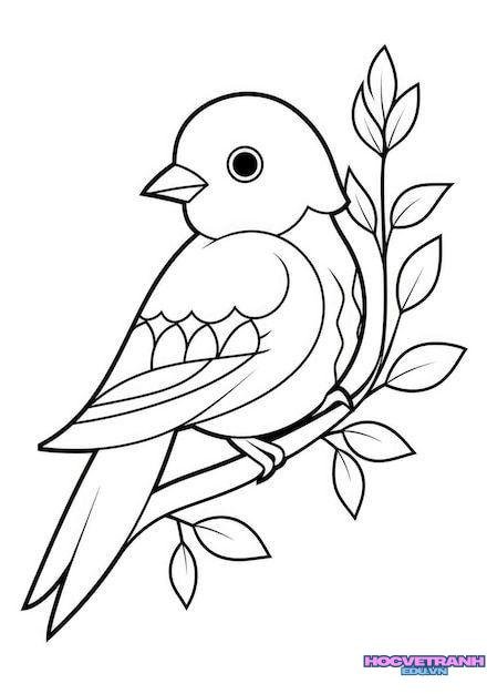 tranh tô màu con chim rừng