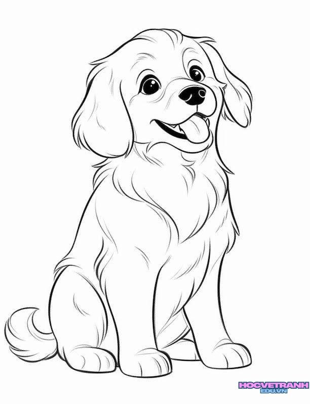 tranh tô màu con chó đơn