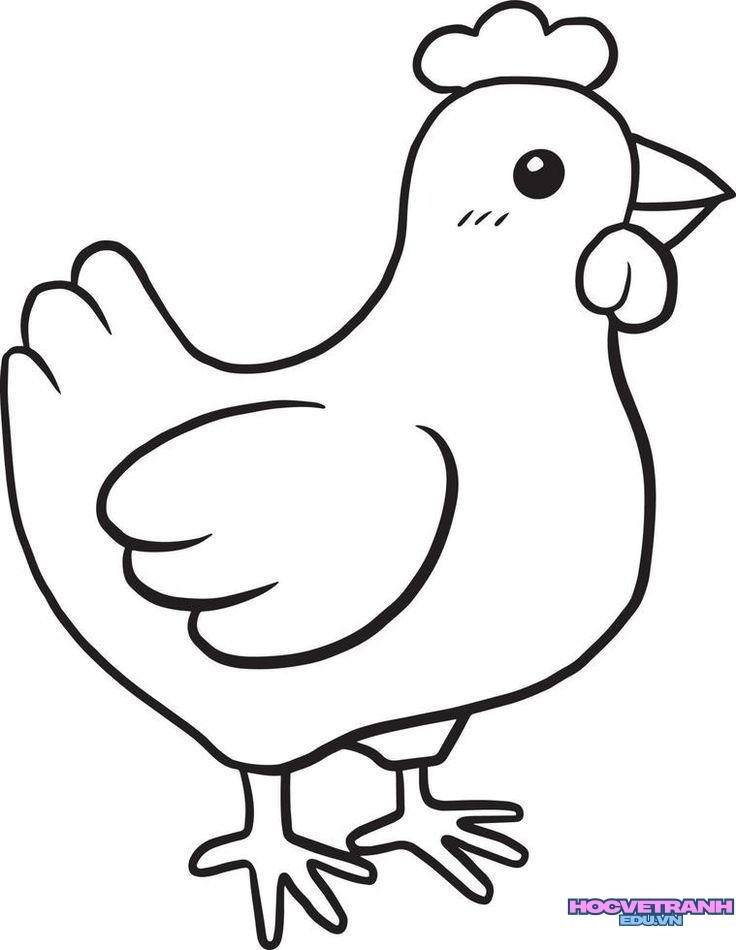tranh tô màu con gà đơn