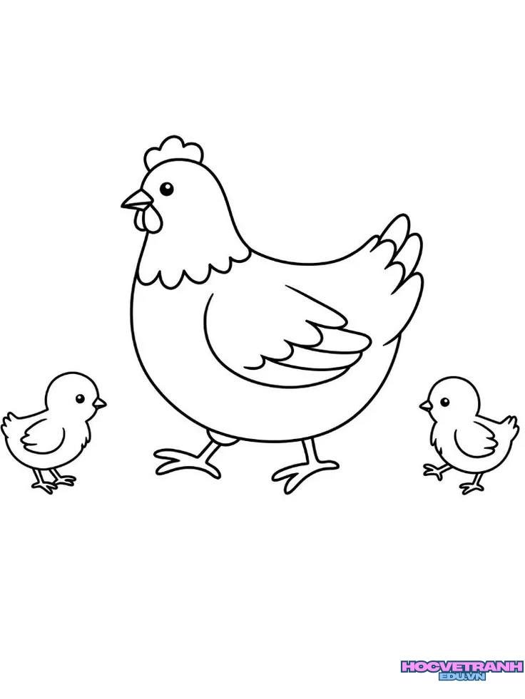 tranh tô màu con gà trống