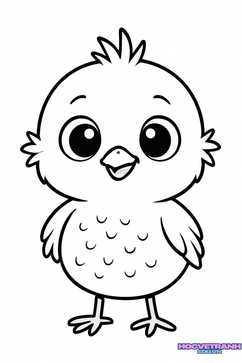 tranh tô màu con gà vui