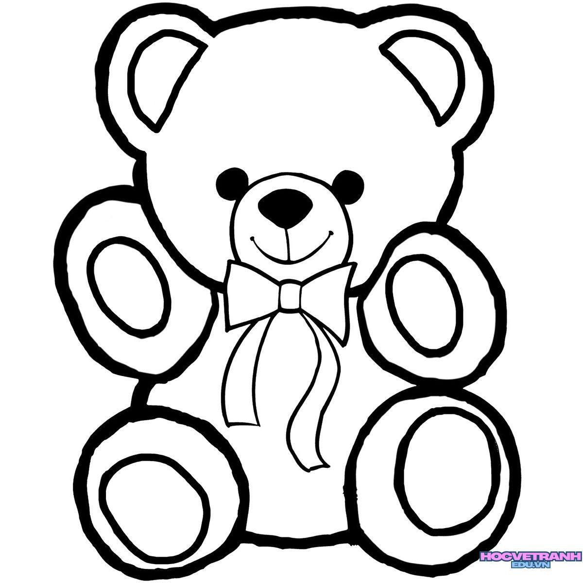 tranh tô màu con gấu cho bé