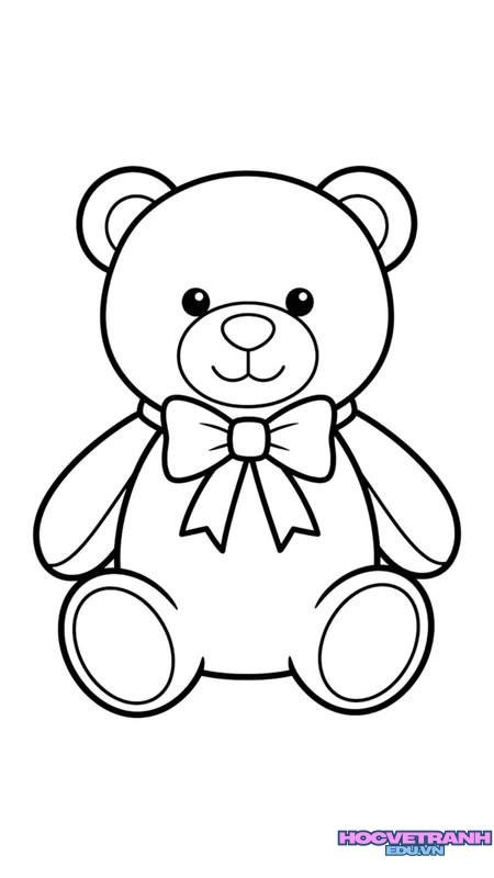tranh tô màu con gấu đáng yêu