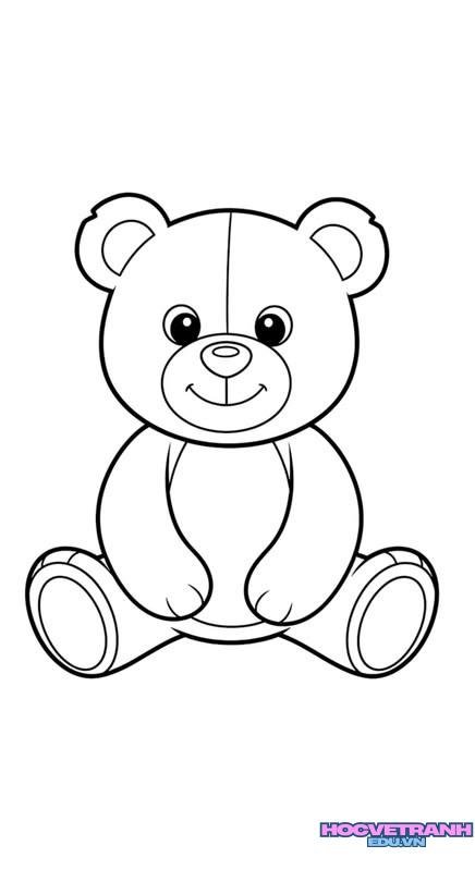 tranh tô màu con gấu dễ vẽ