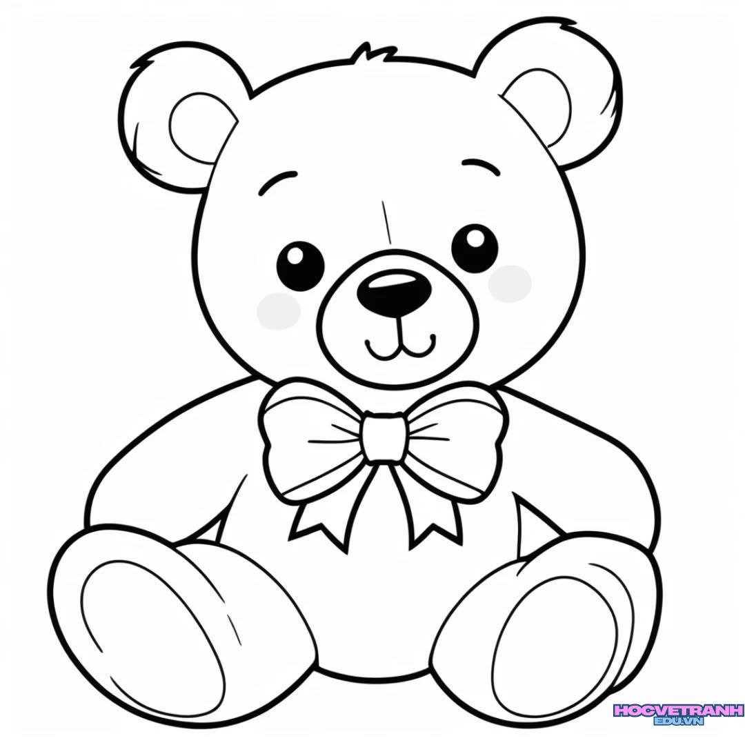 tranh tô màu con gấu dễ